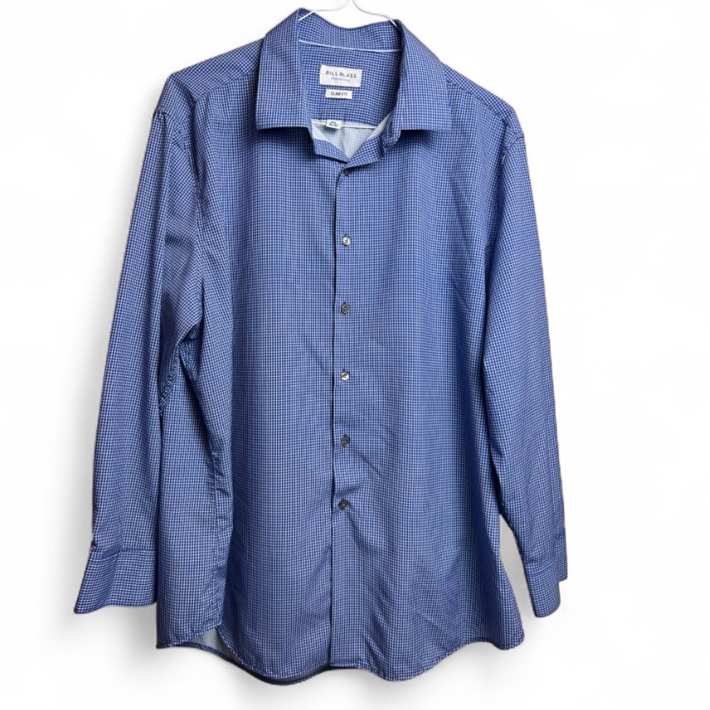 Bill Blass Navy Check Dress Shirt